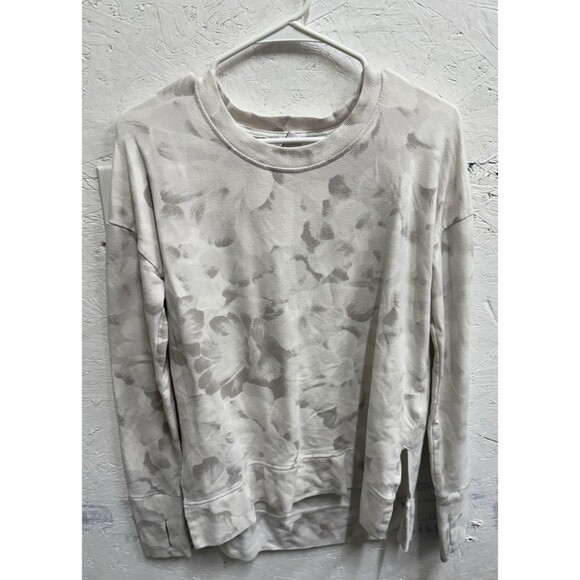 Athleta Chakra Floral Bluff Gray Long Sleeve Balance Printed Pullover - Size Sm - Picture 1 of 8